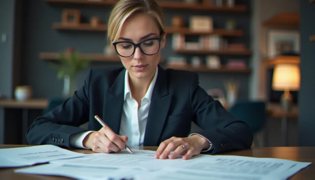 cheques services pourquoi il y a marque autres impots retenu featured Conseiller fiscal examinant des documents de chèques services luxembourgeois avec la mention autres impôts retenus sur une fiche de paiement officielle
