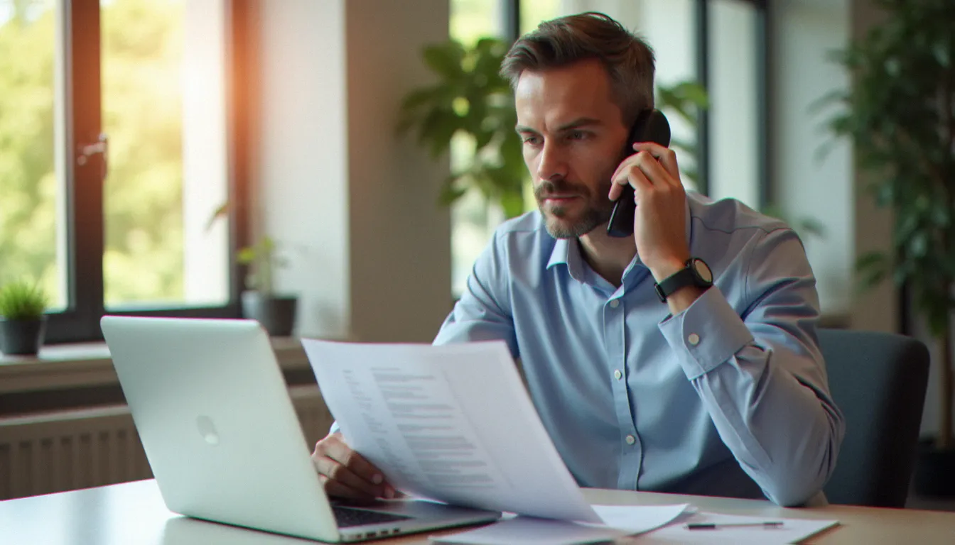 Conseiller de Move Confort Services coordonnant à distance les démarches administratives d'un client pour son dossier au service biométrique Dar El Beida