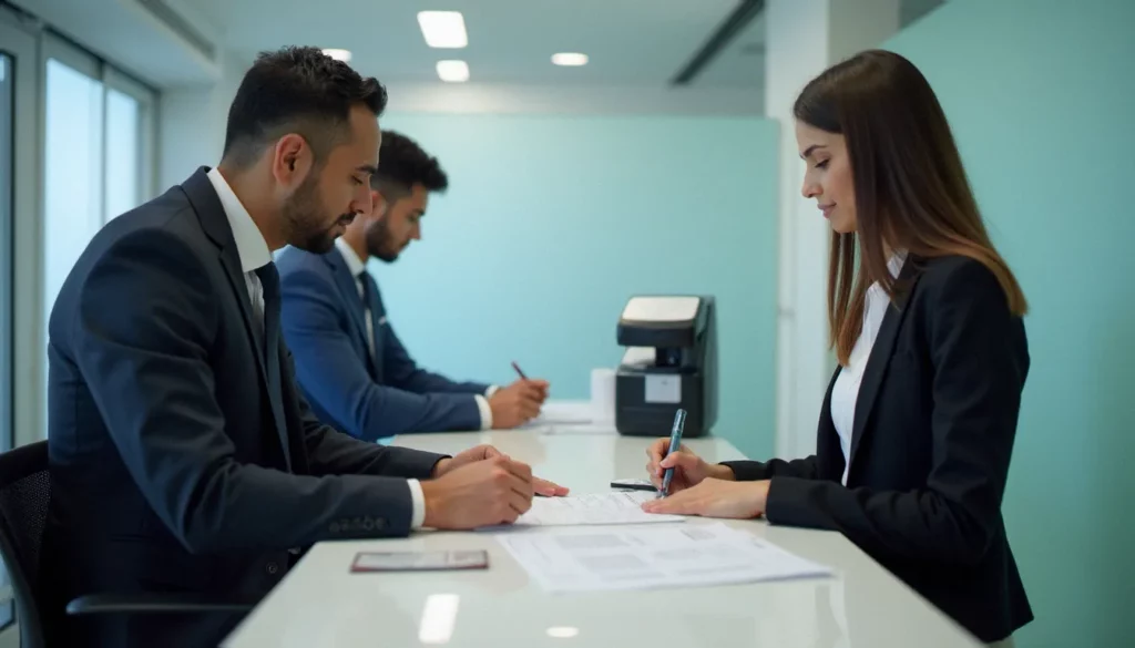 service biometrique dar el beida featured Agent administratif au guichet du service biométrique Dar El Beida assistant un citoyen pour l'obtention d'un passeport biométrique algérien