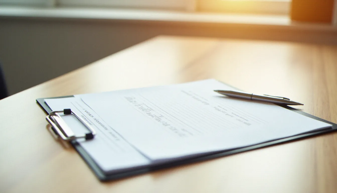 Devis de services à domicile sans engagement posé sur un bureau en bois clair, symbolisant la transparence contractuelle d'un prestataire sérieux