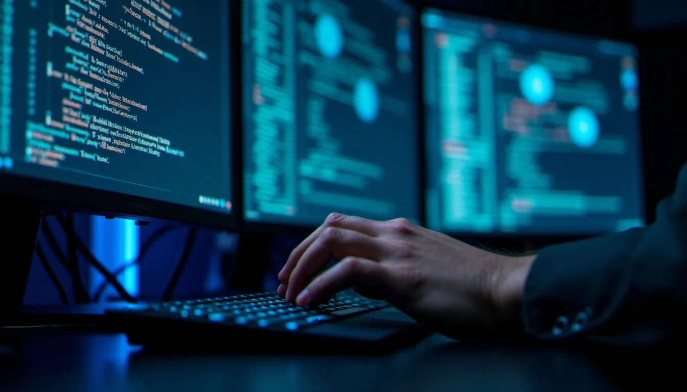 Analyste cyber travaillant dans un centre opérationnel, évoquant les capacités de l'Unité 8200 des services secrets israéliens