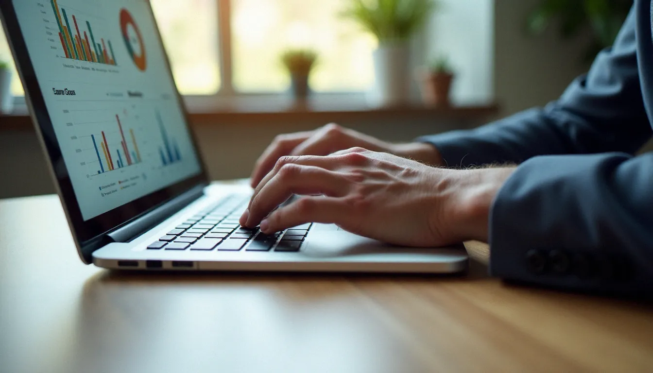 Chef d'entreprise comparant les critères de sélection des meilleurs services cloud sur son ordinateur portable