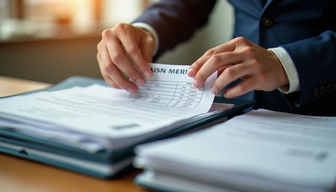 Mains classant des quittances de paiement et dossiers administratifs pour les obligations fiscales en Nouvelle-Calédonie