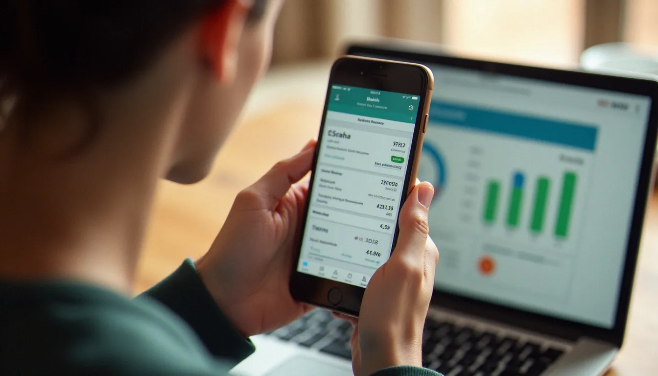 Une personne consultant l'application MyBouygues sur son smartphone pour gérer son abonnement Bouygues Telecom
