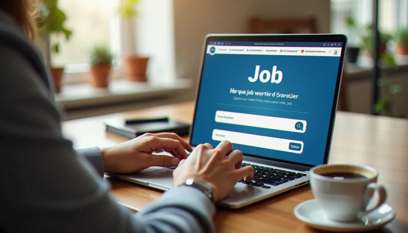 Personne recherchant des offres d'emploi sur la plateforme numérique de France Travail depuis son domicile