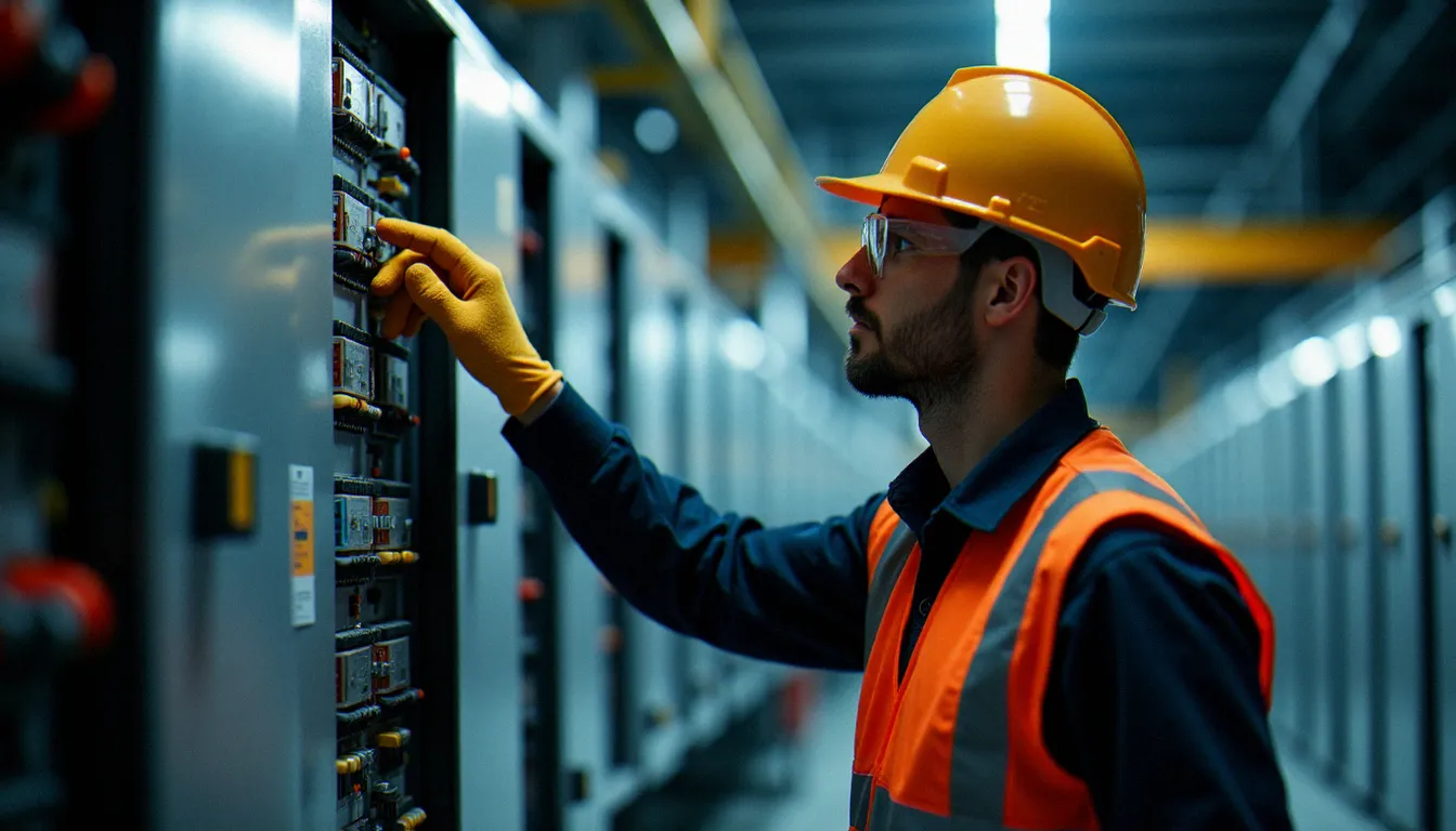 Technicien certifié en équipement de protection individuelle effectuant une inspection réglementaire dans le cadre des services industriels genevois