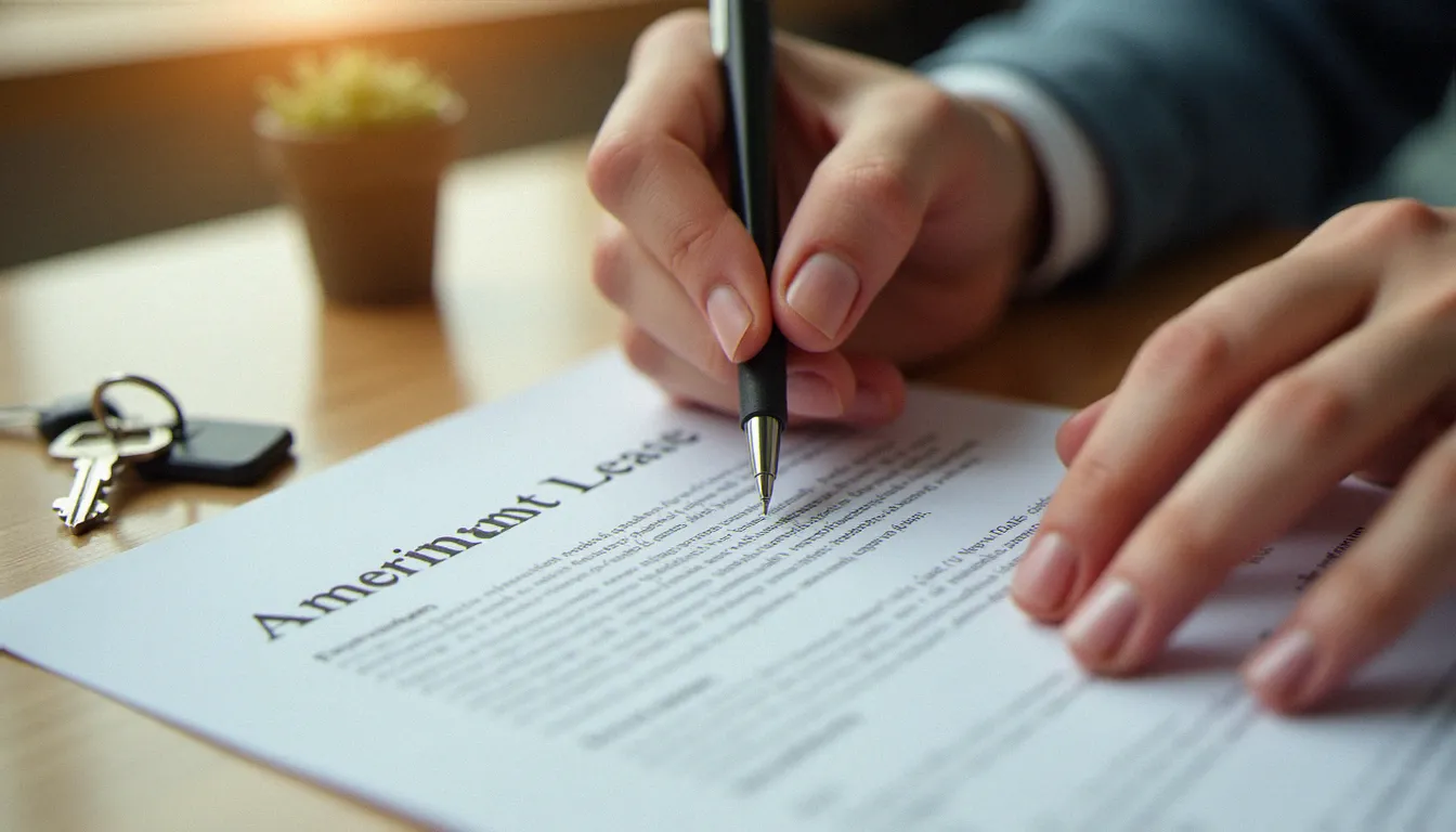 Signature d'un bail de logement étudiant avec des clés posées sur le bureau, étape clé dans l'accès aux services étudiants de logement