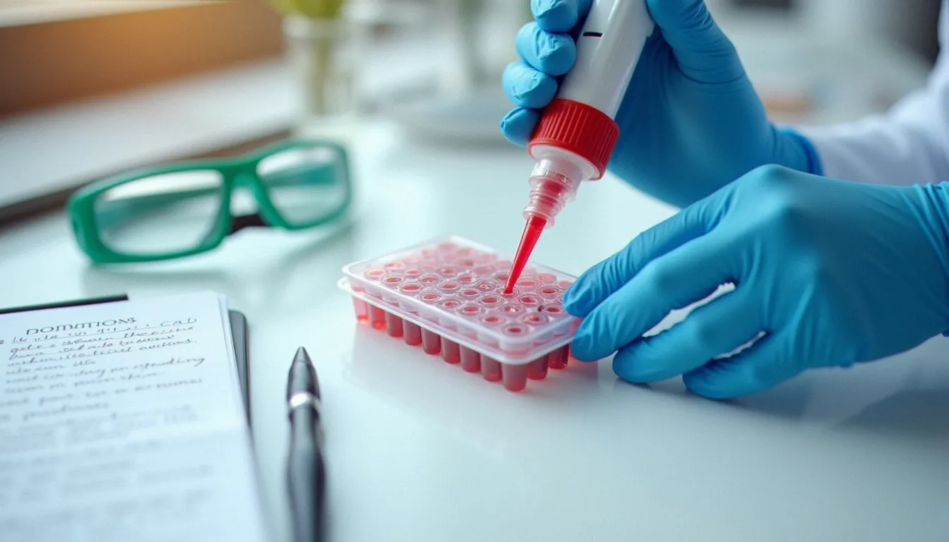 Travail pratique de pipetage sur microplaques réalisé pendant le stage en laboratoire du BTS Services Biologie Médicale